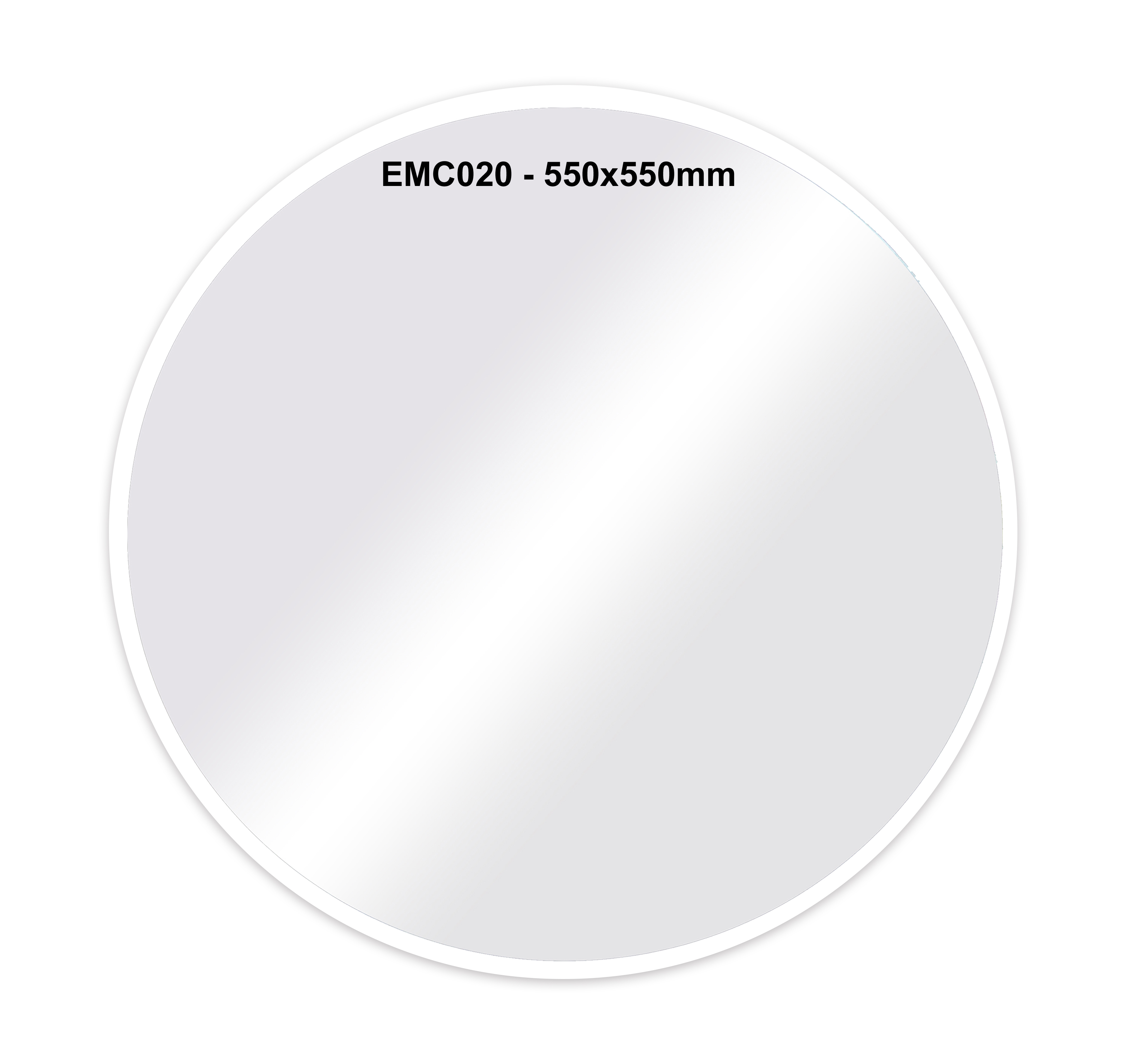 EMC020 Wall décor art mirror modern round white tone frame 550mm
